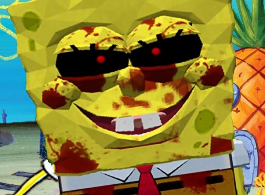 Spongebob.EXE with a creepy Smile.